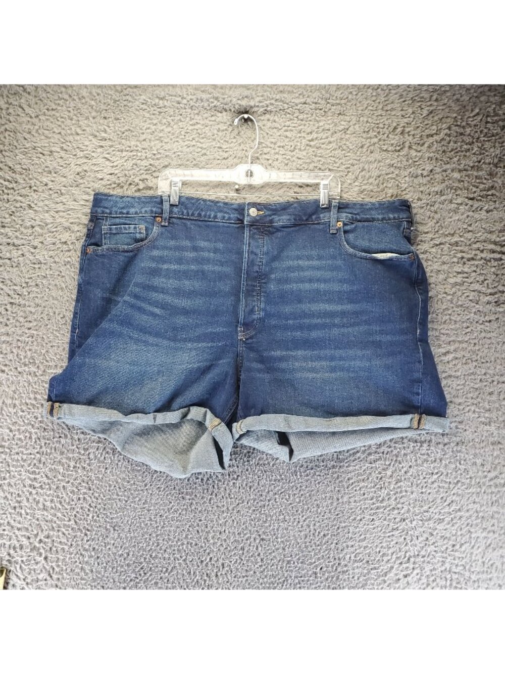Old Navy Shorts Womens 26 Plus Blue High-Rise O.G. Straight Denim Cuff Jorts